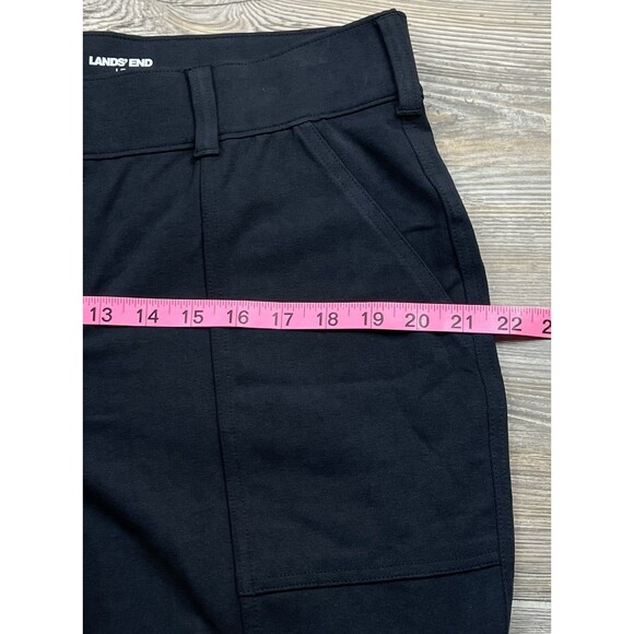 Lands' End Women's Starfish Straight Leg Ankle Pants LP Black Pockets Athleisure - Picture 8 of 14